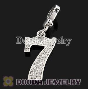 Crystal Stone Silver lucky 7 Jcstyle Trendy Charms