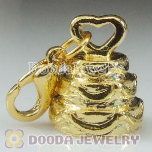 Wholesale Tscharm Jewelry Gold Plated Alloy Cake Charms