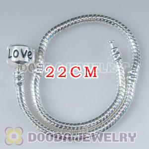 22CM Charm Jewelry silver plated bracelet with LOVE Stamped Lock