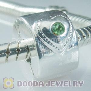 Wholesale European style silver plated clip beads with stone