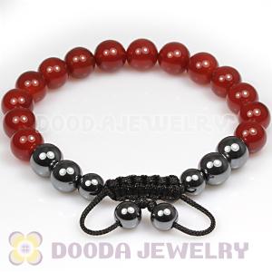 Fashion TresorBeads mens bracelets with Red agate and Hemitite 
