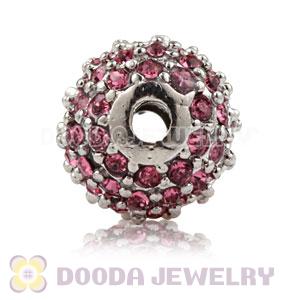 10mm Copper Disco Ball Bead Pave Pink Austrian Crystal handmade Style