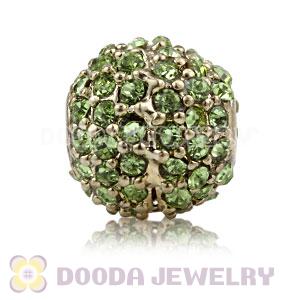 10mm Copper Disco Ball Bead Pave Green Austrian Crystal handmade Style