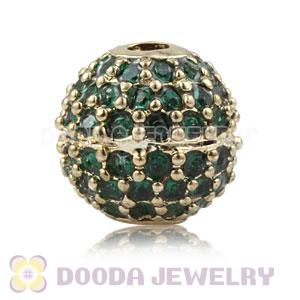 10mm Copper Disco Ball Bead Pave Blue Austrian Crystal handmade Style