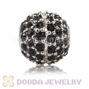 10mm Copper Disco Ball Bead Pave Black Austrian Crystal handmade Style