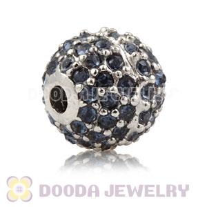 10mm Copper Disco Ball Bead Pave Ocean Blue Austrian Crystal handmade Style