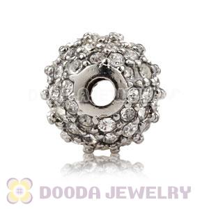 10mm Copper Disco Ball Bead Pave white Austrian Crystal handmade Style