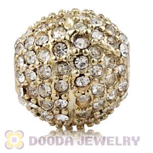 12mm Copper Disco Ball Bead Pave white Austrian Crystal handmade Style