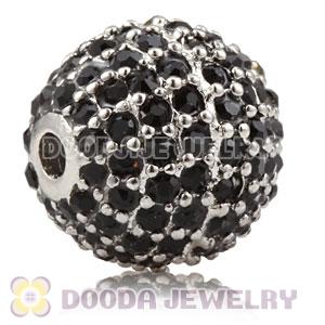 12mm Copper Disco Ball Bead Pave Black Austrian Crystal handmade Style