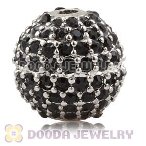 12mm Copper Disco Ball Bead Pave Black Austrian Crystal handmade Style