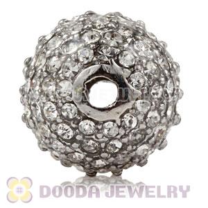 12mm Copper Disco Ball Bead Pave white Austrian Crystal handmade Style