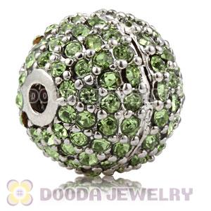 12mm Copper Disco Ball Bead Pave Green Austrian Crystal handmade Style