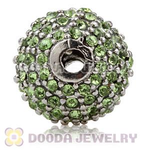12mm Copper Disco Ball Bead Pave Green Austrian Crystal handmade Style