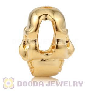 8×11mm 18K Gold plated Sterling Silver Skull Head Bead 