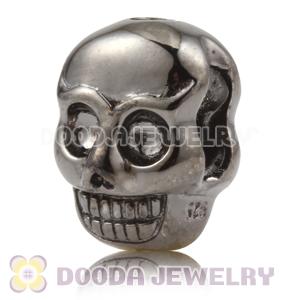8×11mm Gun black plated Sterling Silver Skull Head Bead 