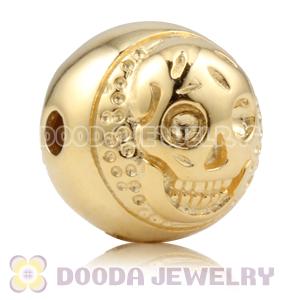 10×11mm 18K Gold plated Sterling Silver Skull Head Ball Bead 