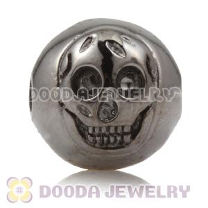 10×11mm Gun black plated Sterling Silver Skull Head Ball Bead 