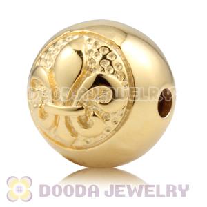 10×11mm 18K Gold Plated Sterling Silver Ball Beads with Logo