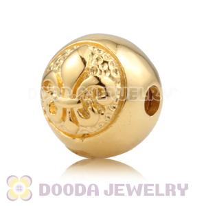 8×9mm 18K Gold Plated Sterling Silver Ball Beads with Logo 