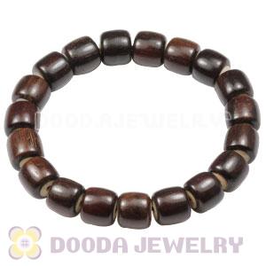 10mm Red Sandalwood Drum Shaped Beads With Stick Bone Buddhist Prayer Bracelet Wrist Mala