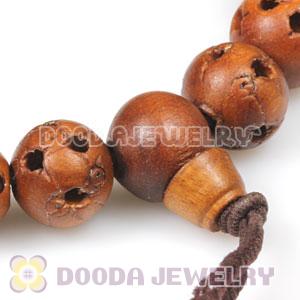 10mm Peach Wooden Beads Tibetan Buddhist Prayer Bracelet Wrist Mala