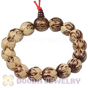 14mm Lotus Shaped Tree Roots Beads Tibetan Buddhist Prayer Bracelet Wrist Mala