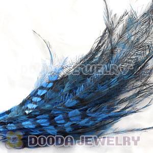 Thin Ink Blue Dyed Bird Feather Hair Extension Wholesale