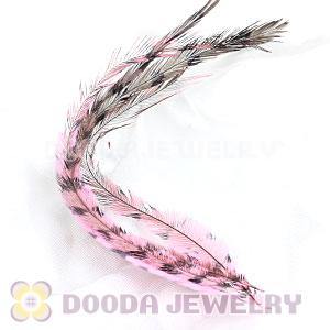 Pink Thin Striped Grizzly Bird Feather Hair Extension Wholesale