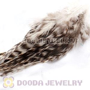 Natural Striped Ivory Strung Rooster Feather Hair Extension Wholesale