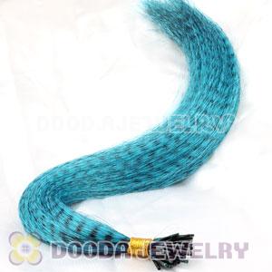 Striped Synthetic Blue Feather Hair Extension Wholesale