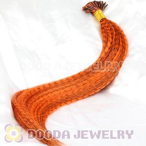 Striped Synthetic Orange Feather Hair Extension Wholesale