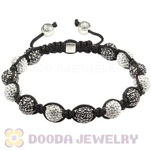 Handmade Inspired Men Bracelet With Sterling Silver Stone Bead And Pave Crystal Bead