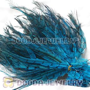 Blue Thin Striped Grizzly Bird Feather Hair Extension Wholesale