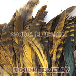 Natural Yellow Barred Plymouth Rock Rooster Feather Hair Extensions Wholesale