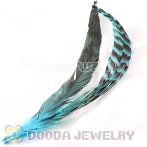 Natural Blue Barred Plymouth Rock Rooster Feather Hair Extensions Wholesale
