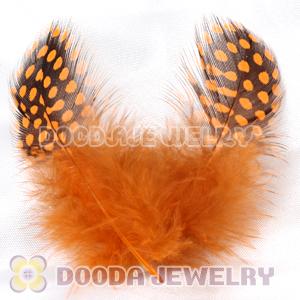 Orange Guinea Fowl Feather Hair Extensions Wholesale