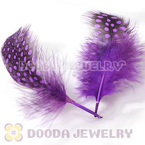 Purple Guinea Fowl Feather Hair Extensions Wholesale