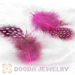 Magenta Guinea Fowl Feather Hair Extensions Wholesale