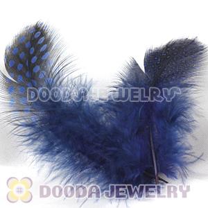 Ink Blue Guinea Fowl Feather Hair Extensions Wholesale