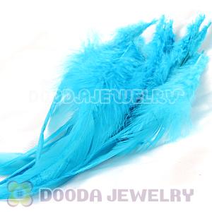 Aquamarine Short Solid Rooster Feather Hair Extensions Wholesale