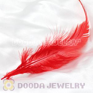 Red Short Solid Rooster Feather Hair Extensions Wholesale
