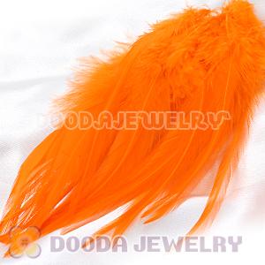 Orange Short Solid Rooster Feather Hair Extensions Wholesale