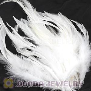 Snow White Short Solid Rooster Feather Hair Extensions Wholesale