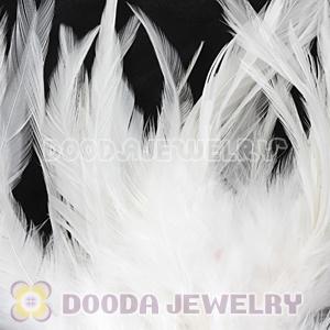 Snow White Short Solid Rooster Feather Hair Extensions Wholesale