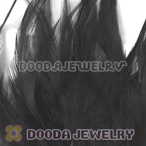 Black Short Solid Rooster Feather Hair Extensions Wholesale