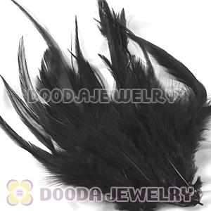 Black Short Solid Rooster Feather Hair Extensions Wholesale
