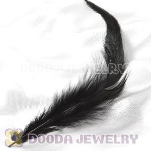 Black Short Solid Rooster Feather Hair Extensions Wholesale