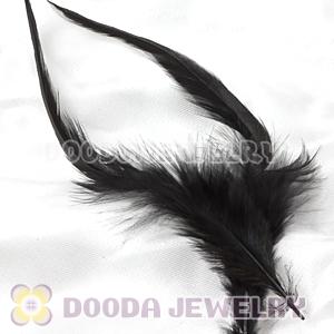 Black Short Solid Rooster Feather Hair Extensions Wholesale