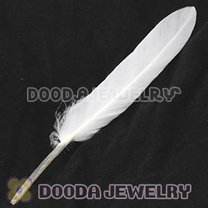 Snow White Goose Satinette Wing Feather Hair Extensions Wholesale