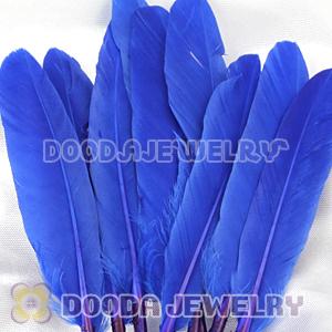 Ocean Blue Red Goose Satinette Wing Feather Hair Extensions Wholesale